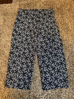 Lands End Palm Tree Printed Crop Pants M (10-12)